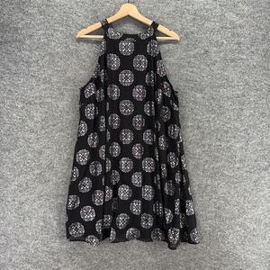 Marianne Dress Women M Medium Black Geometric Shift Short Sleeveless Casual